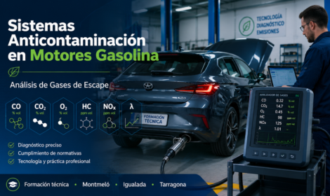 Formación sobre sistemas anticontaminación en motores gasolina y análisis de gases de escape